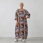 Luftiges Ballonkleid aus Viskose-Popeline in drei Farben