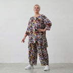 Luftiges Viskose-Shirt in A-Linie mit 3/4-Arm in drei Farben