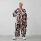 Luftiges Viskose-Shirt in A-Linie mit 3/4-Arm in drei Farben