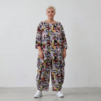 Luftiges Viskose-Shirt in A-Linie mit 3/4-Arm in drei Farben