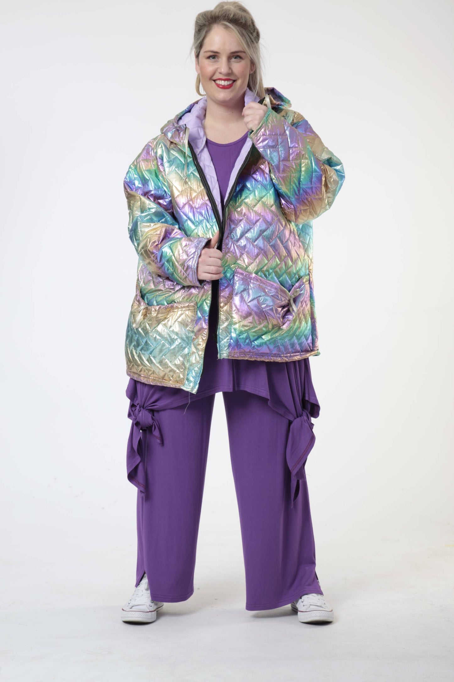 Transition jacket in a straight shape made of quilted quality, Rainbow in multicolor