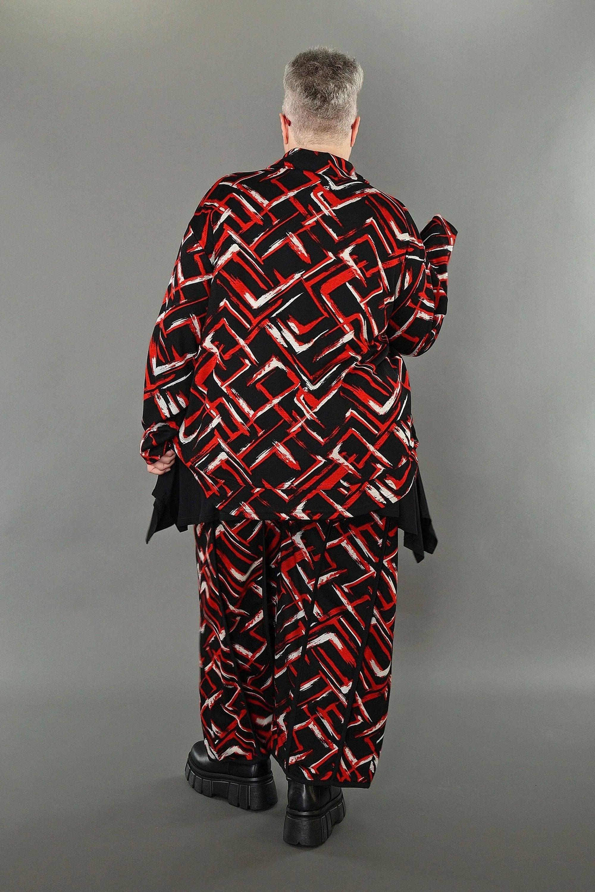 AKH Fashion 6910 Jacket, Black-Red-White