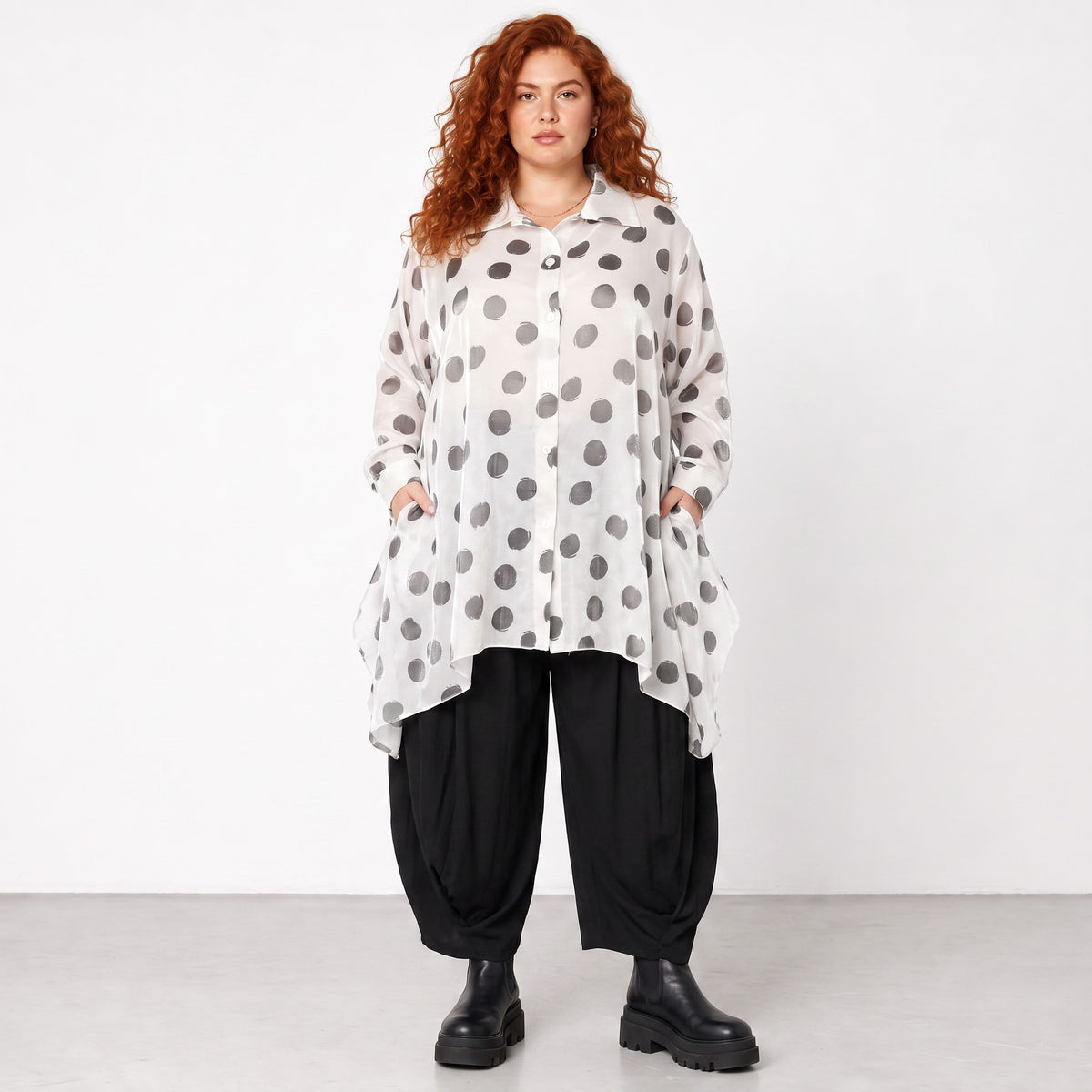 AKH Premium · Blouse · Amadora · 6917 · White/Grey
