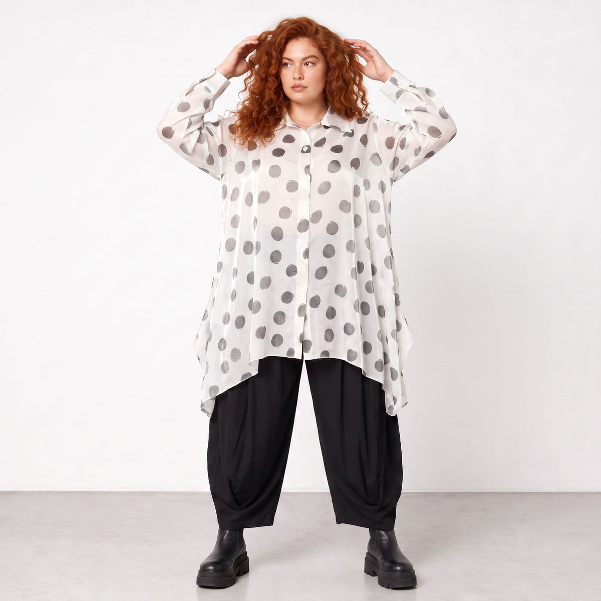 AKH Premium · Blouse · Amadora · 6917 · White/Grey