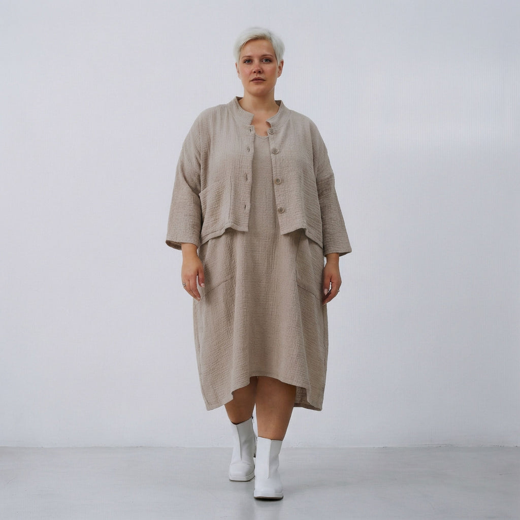 AKH Fashion 6929 Jacket, Beige
