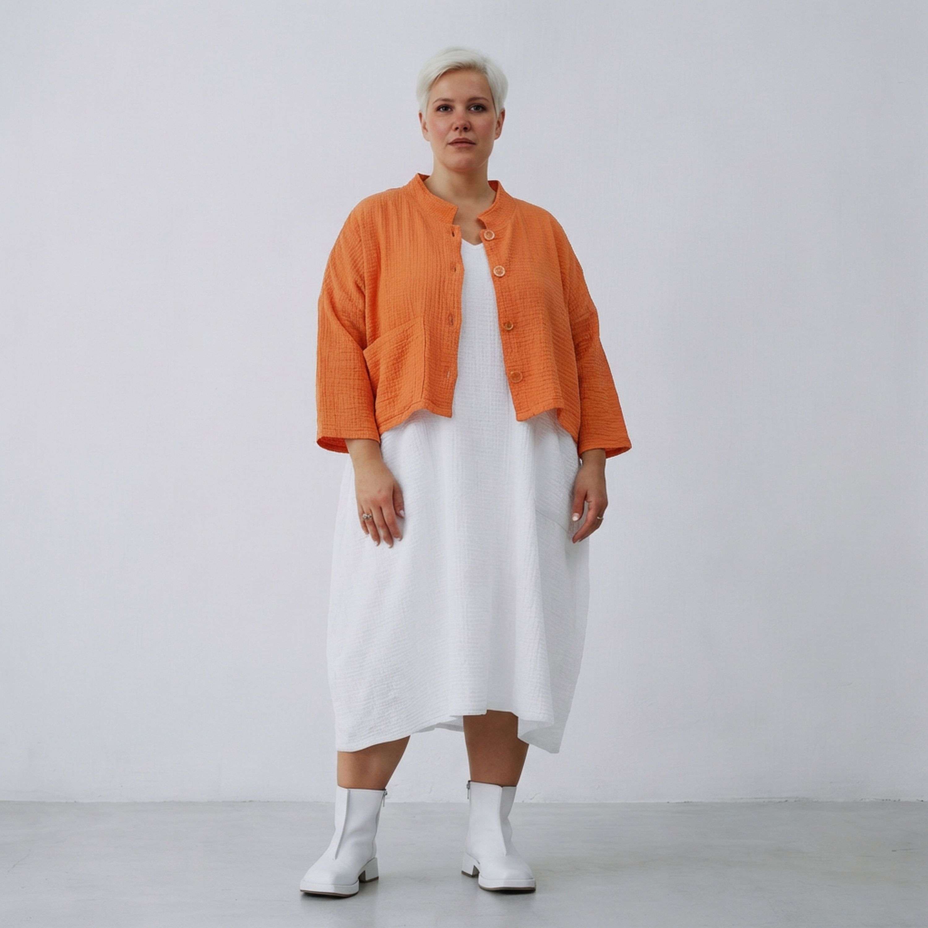 AKH Fashion 6929 Jacket, Orange