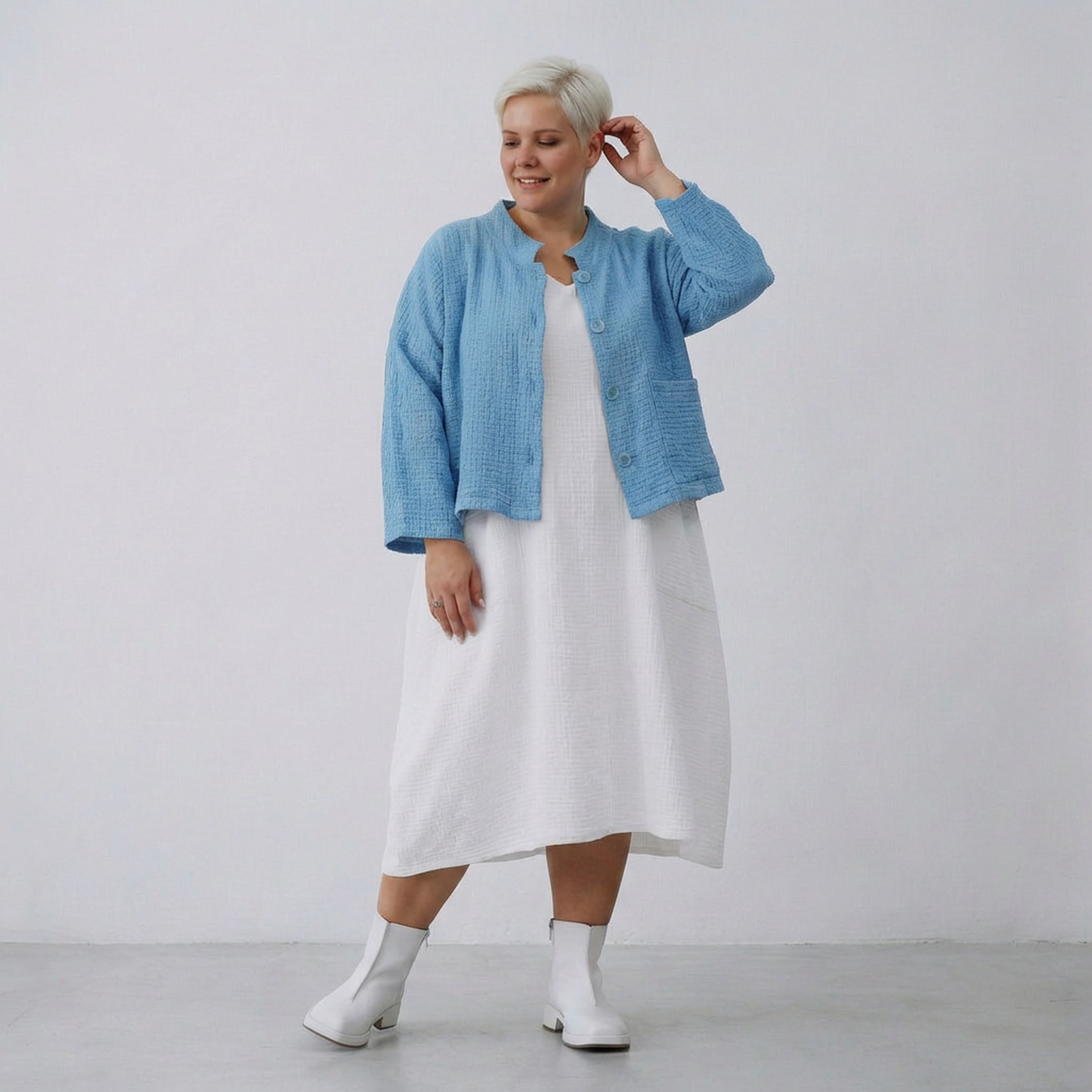 AKH Fashion 6929 Jacket, Turquoise