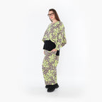 AKH Fashion 7121 Trousers, Beige-Brown-Neon Green