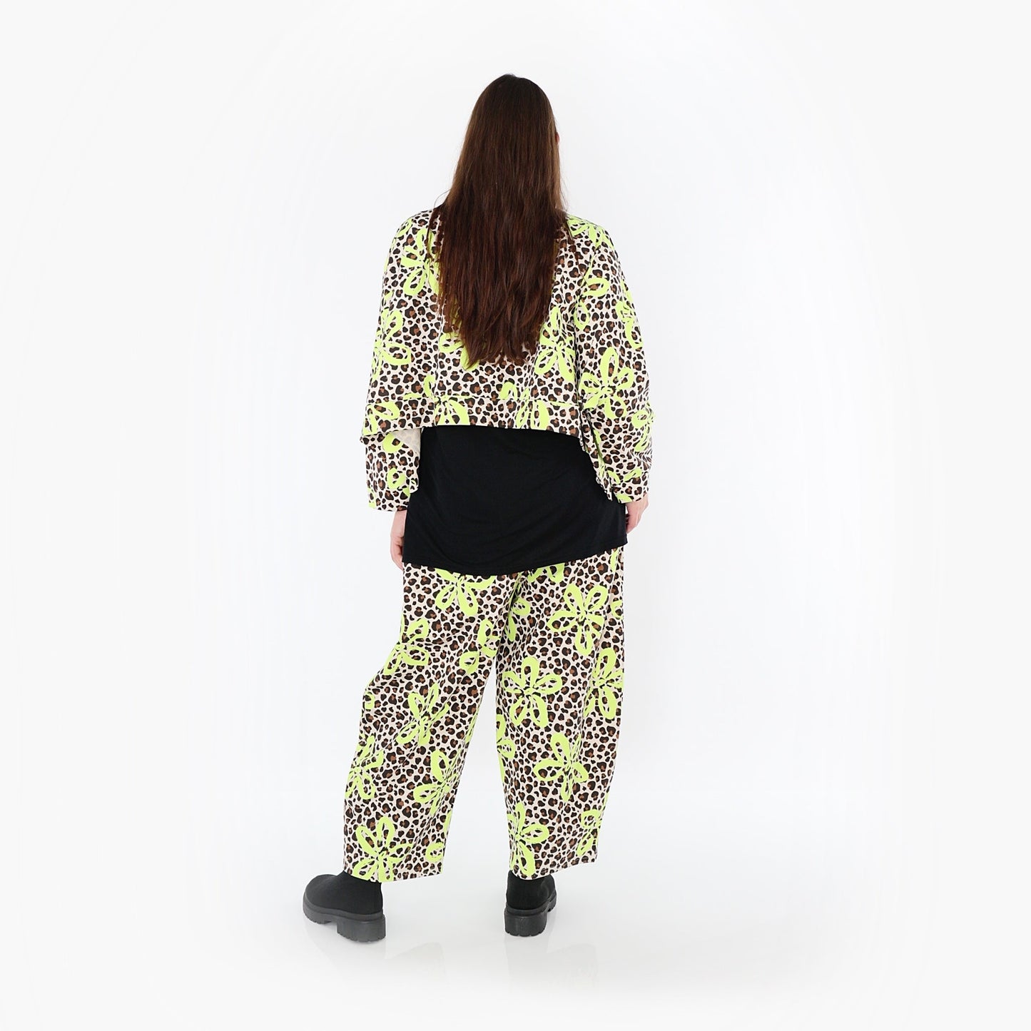 AKH Fashion 7011 Überwurf, Beige-Braun-Neongrün