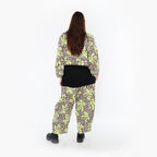 AKH Fashion 7121 Trousers, Beige-Brown-Neon Green