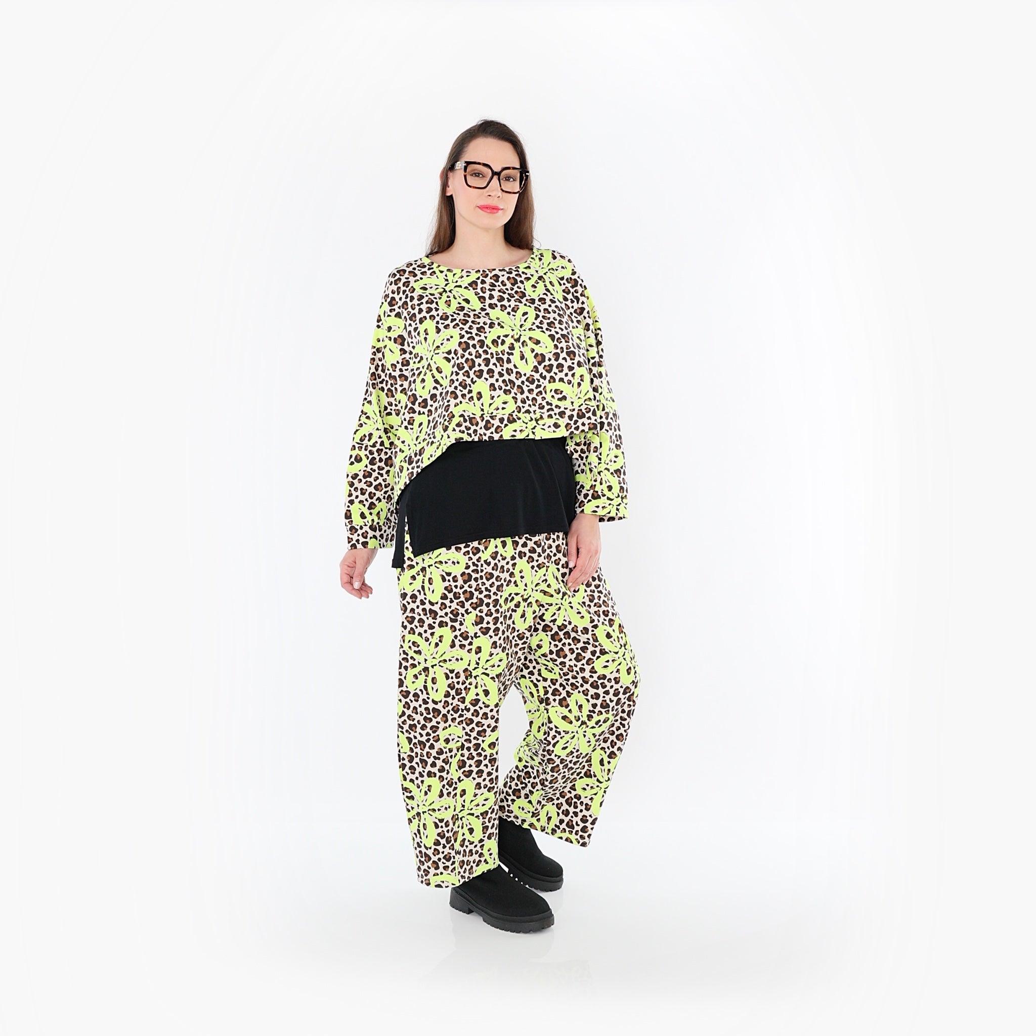 AKH Fashion · Überwurf · Francesca · 7011 · Beige/Braun/Neongrün