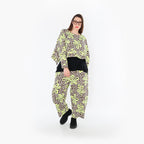 AKH Fashion 7121 Trousers, Beige-Brown-Neon Green