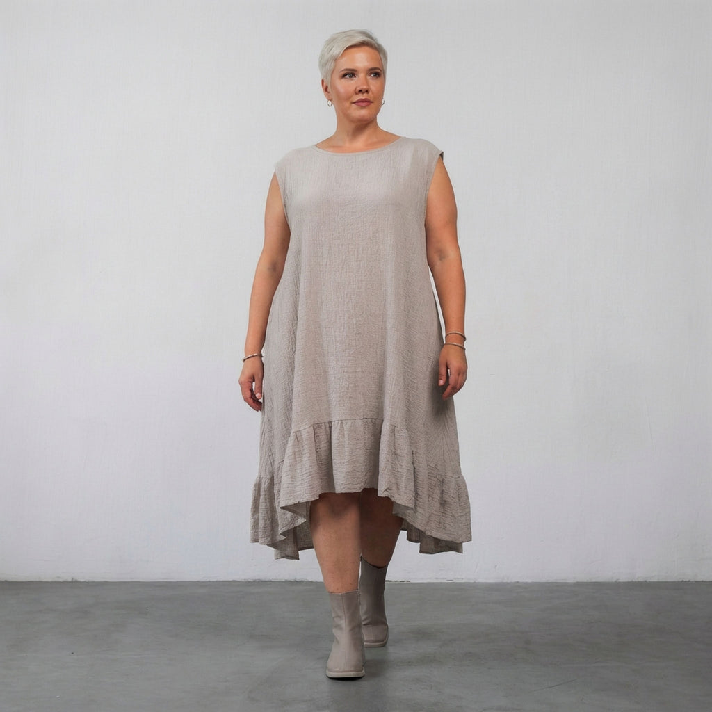 AKH Fashion 7023 Dress, Beige