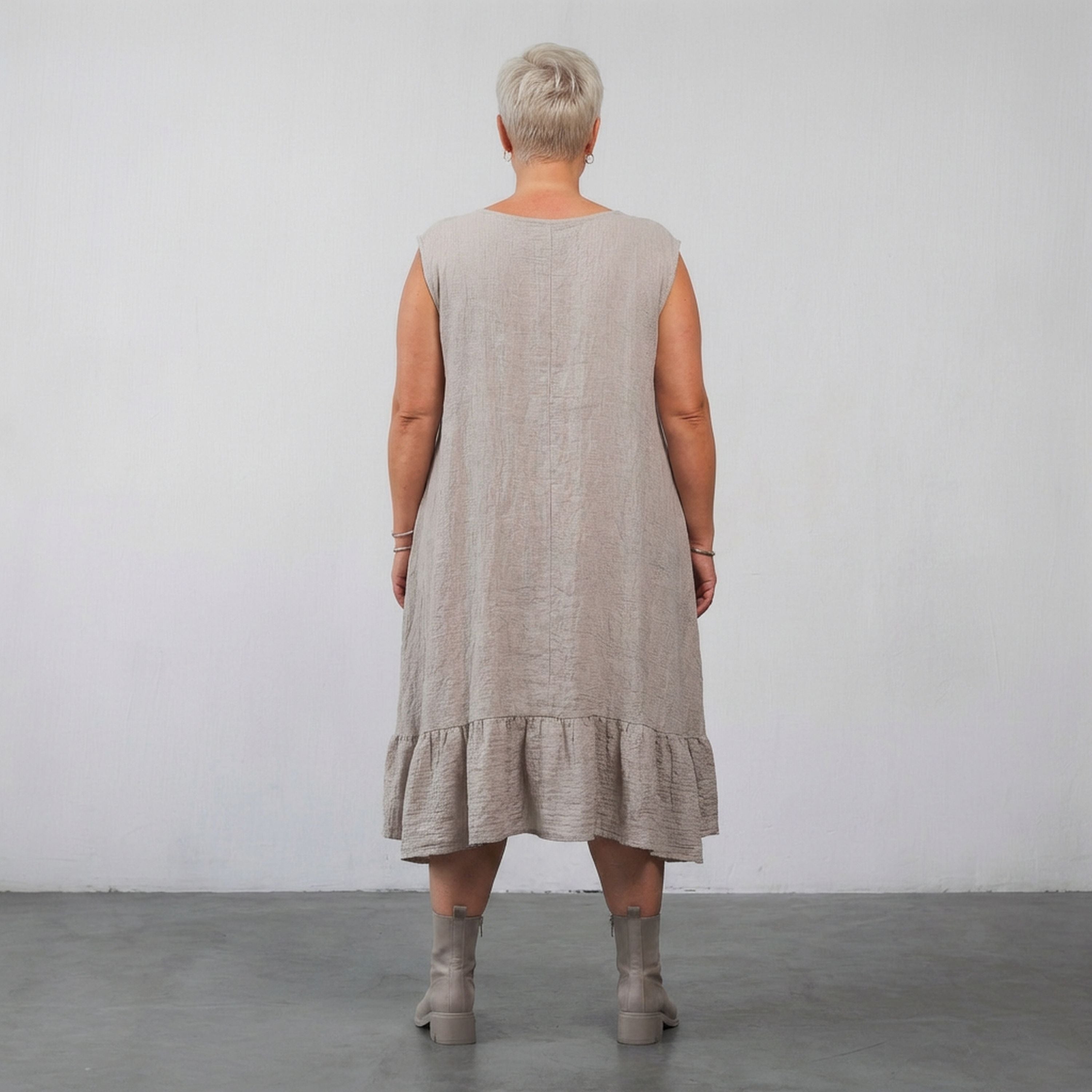 AKH Fashion 7023 Dress, Beige