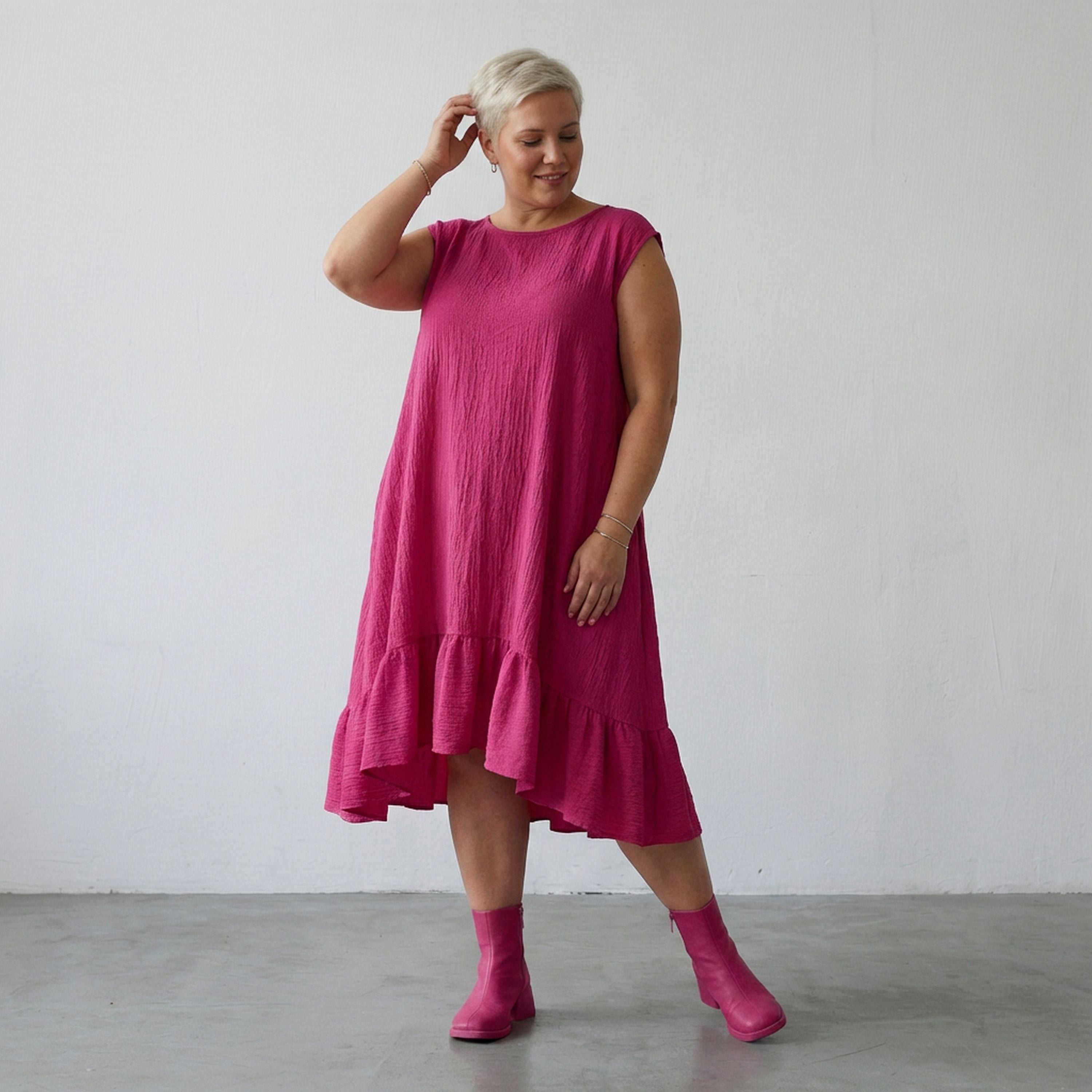 AKH Fashion 7023 Dress, Fuchsia
