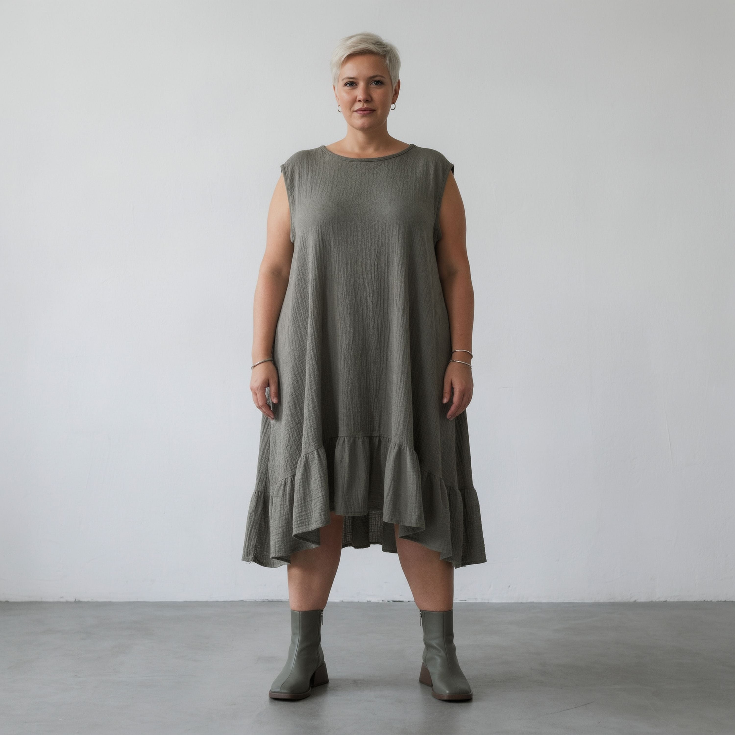 AKH Fashion 7023 Dress, Khaki