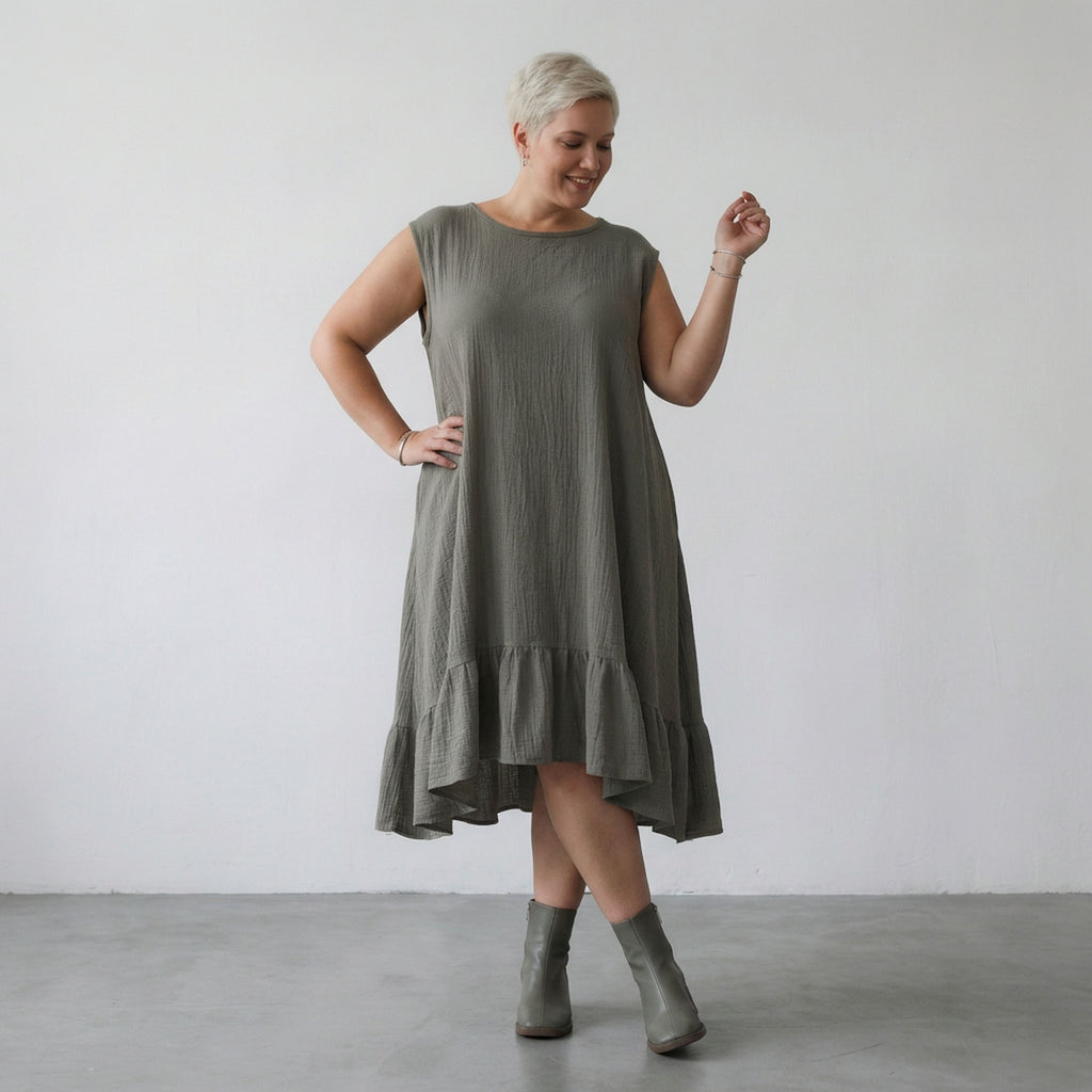 AKH Fashion 7023 Dress, Khaki