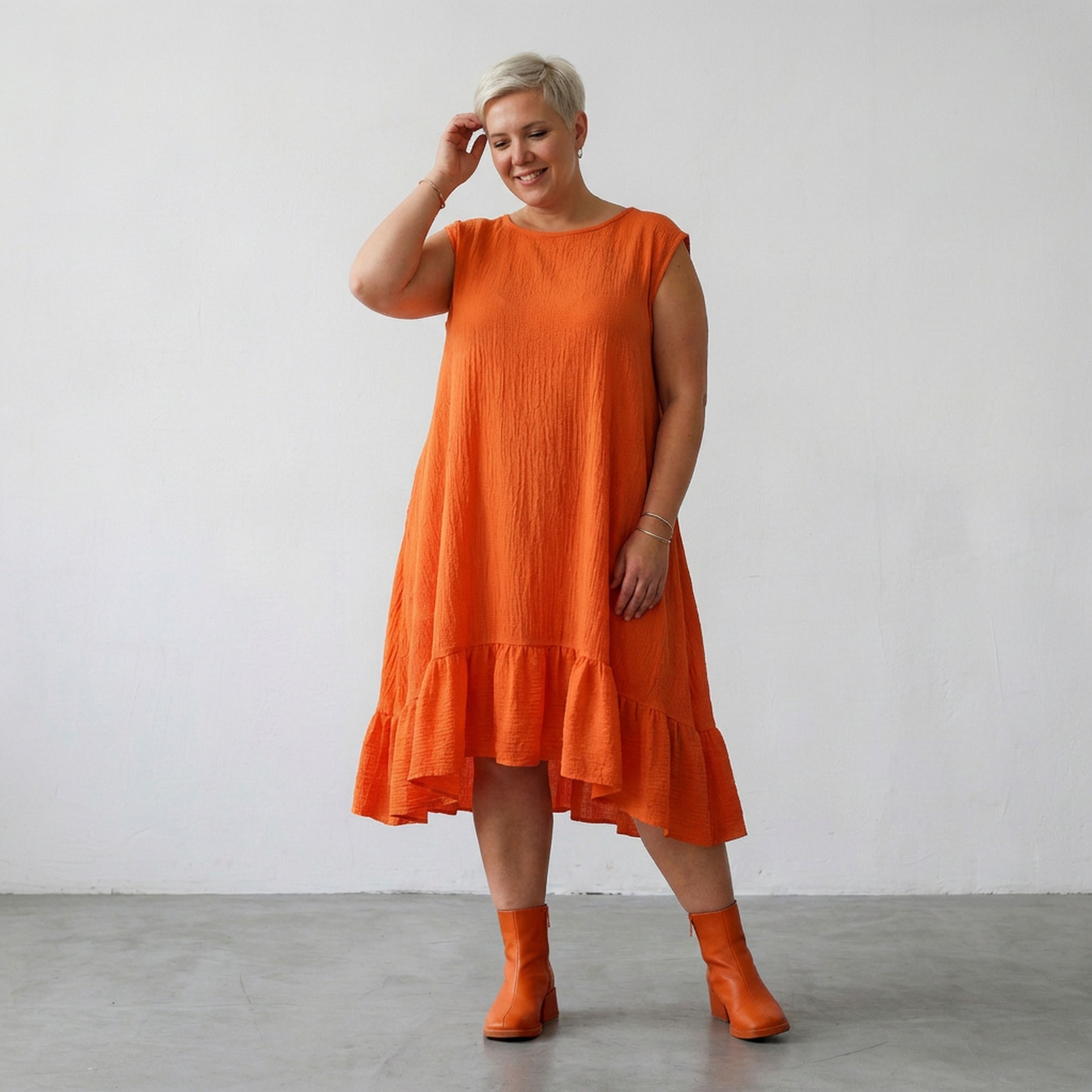 AKH Fashion 7023 Dress, Orange