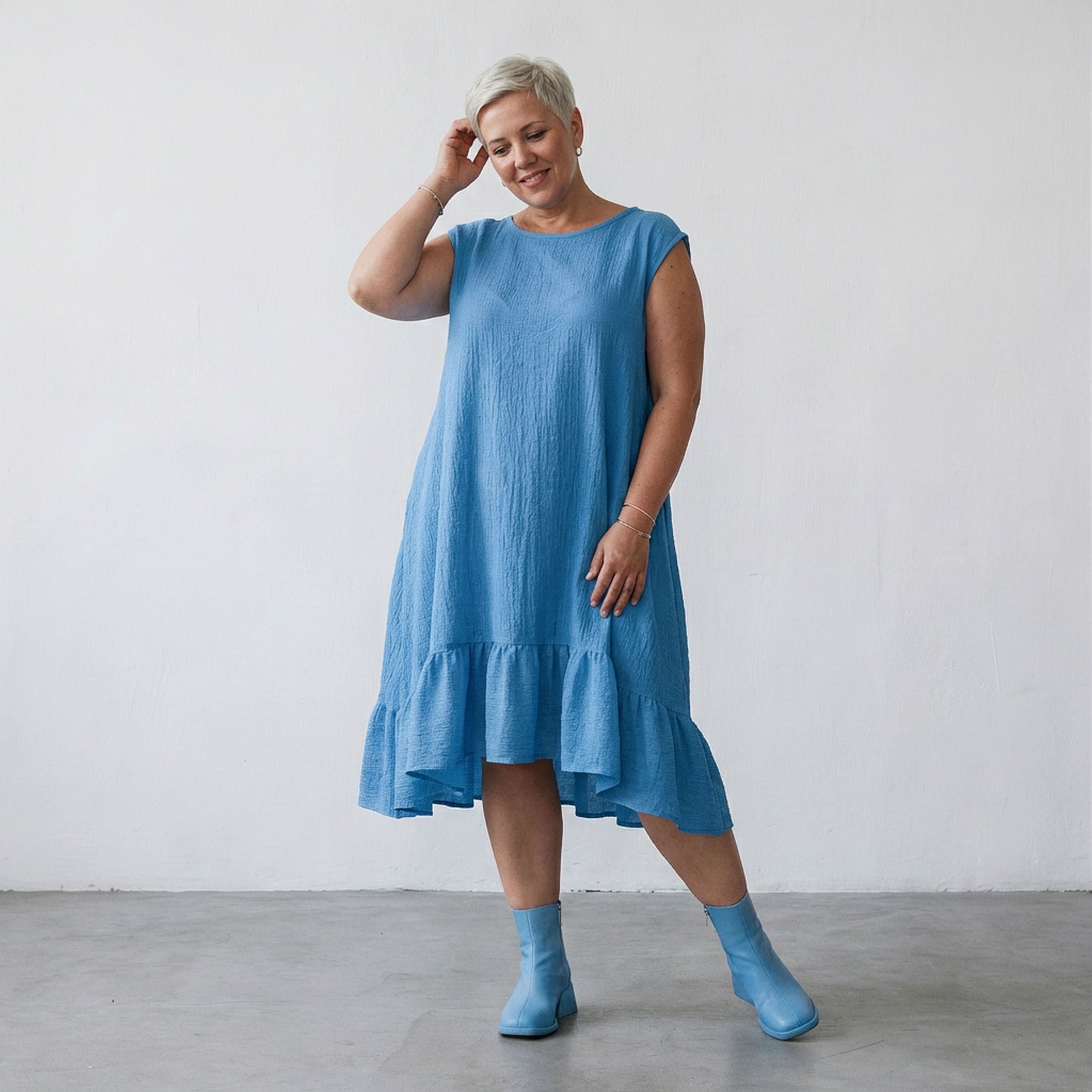 AKH Fashion 7023 Dress, Turquoise