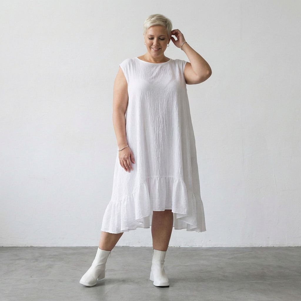 AKH Fashion 7023 Dress, White