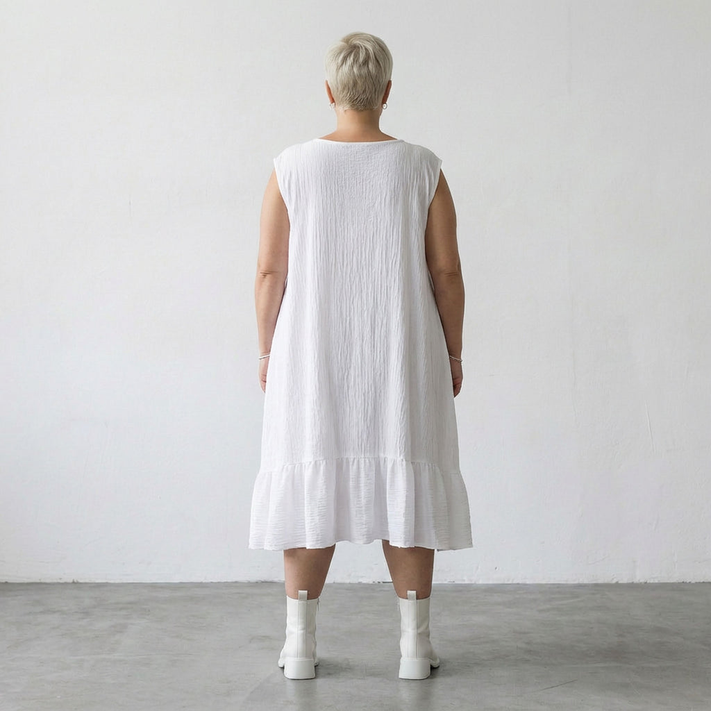 AKH Fashion 7023 Dress, White
