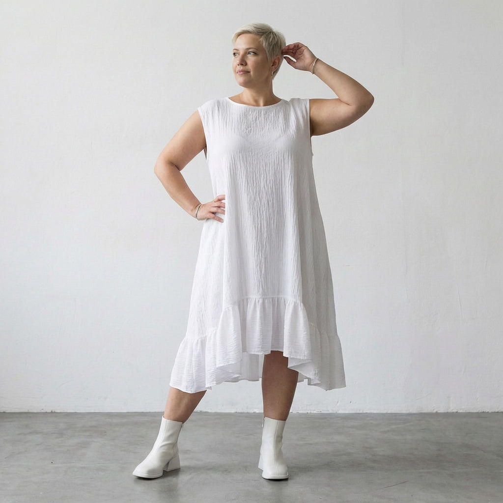 AKH Fashion 7023 Dress, White