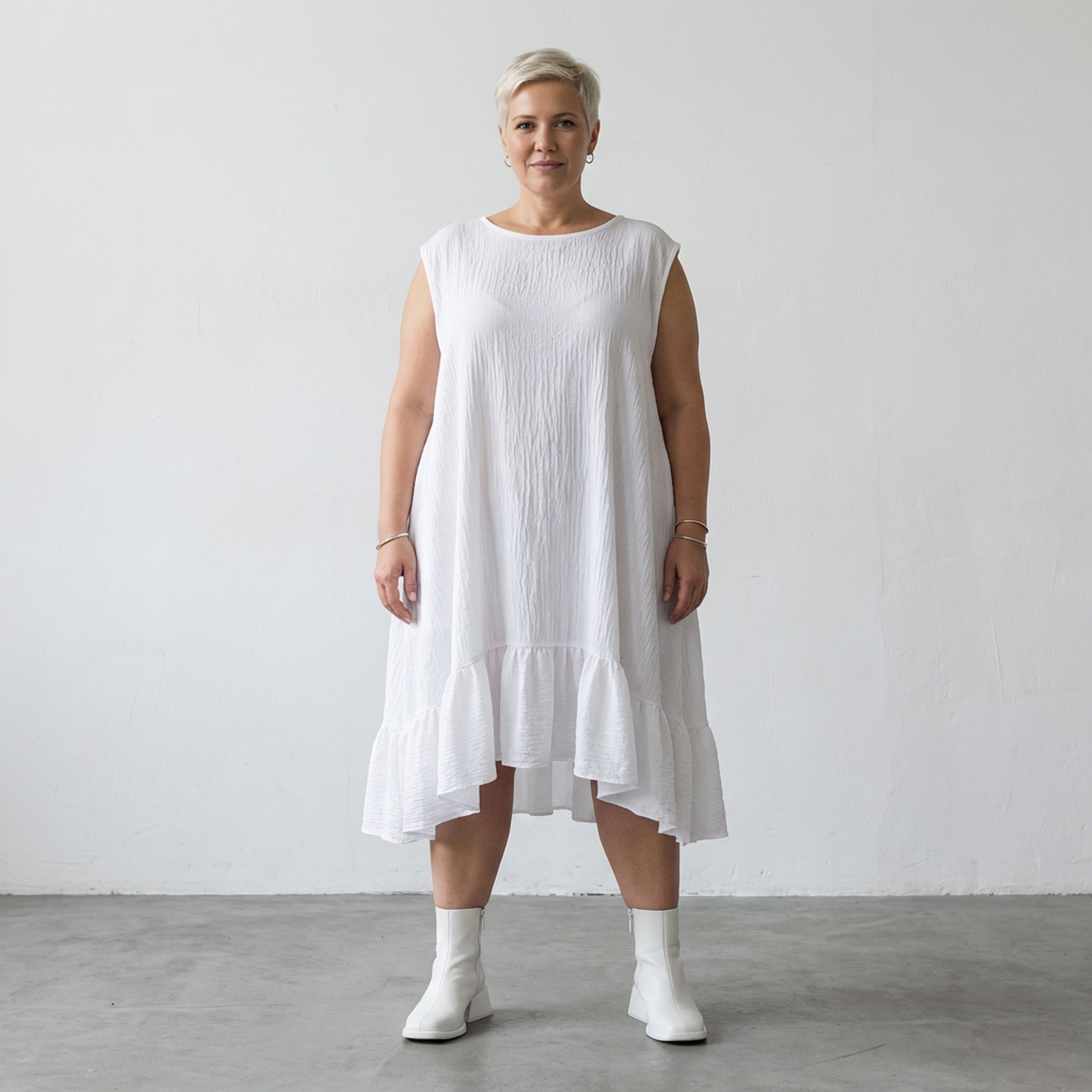 AKH Fashion 7023 Dress, White