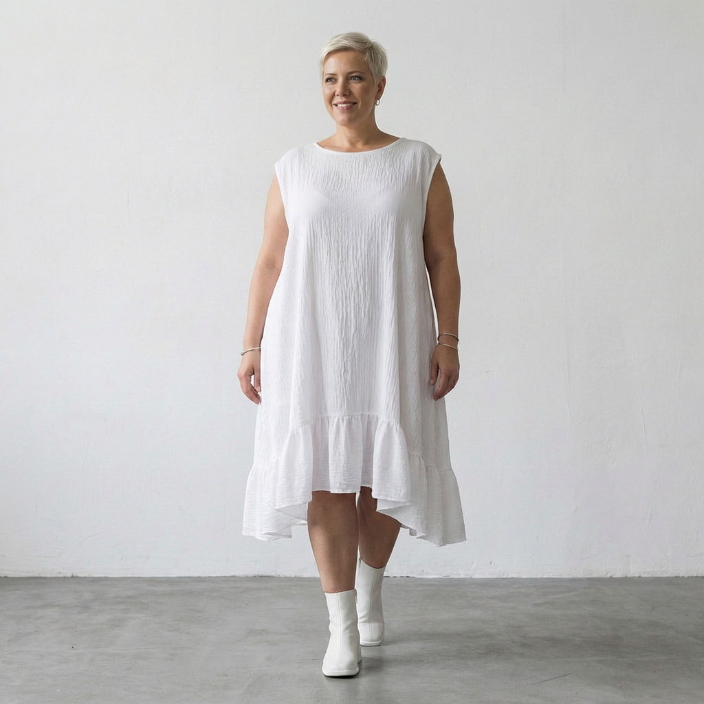 AKH Fashion 7023 Dress, White