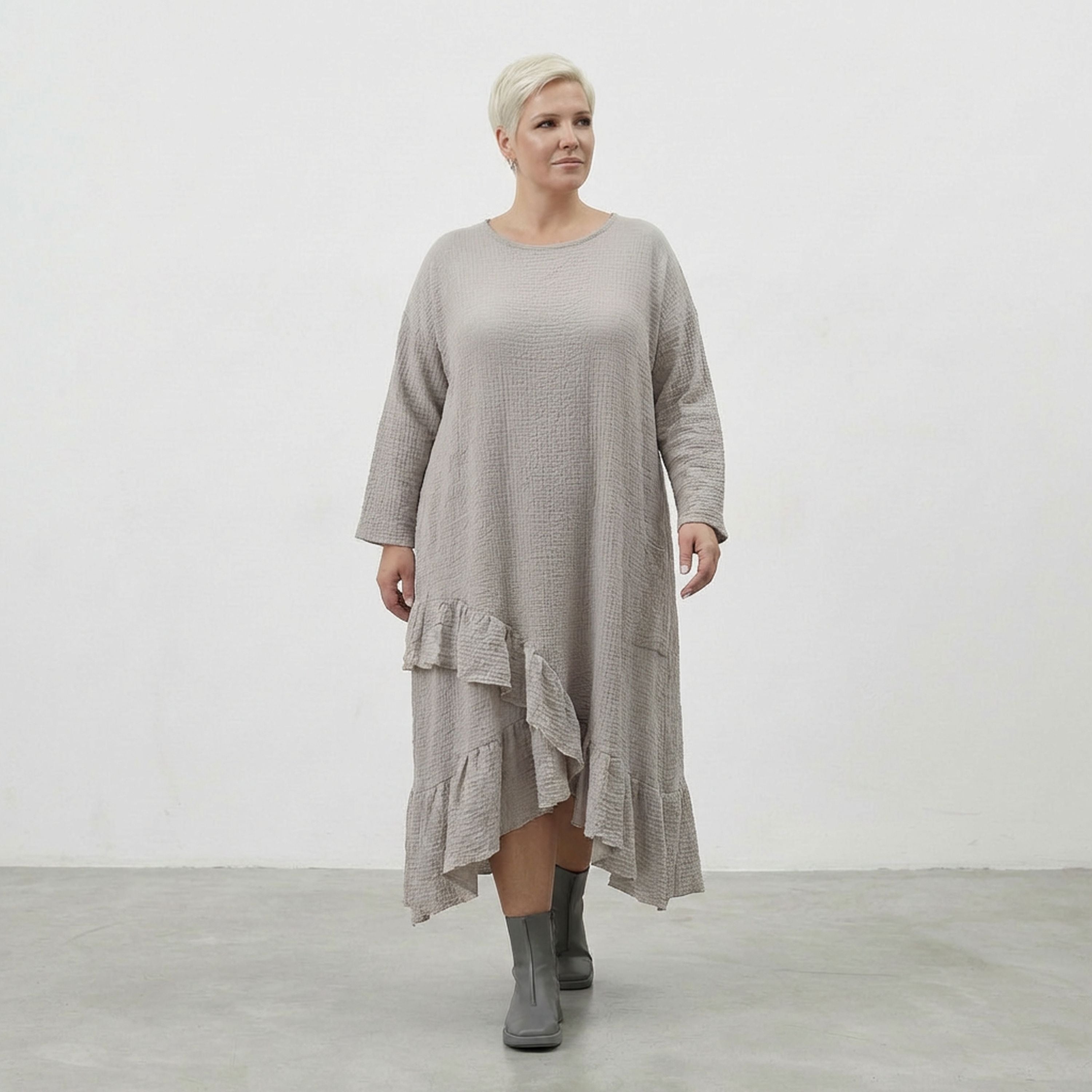 AKH Fashion 7024 Dress, Beige