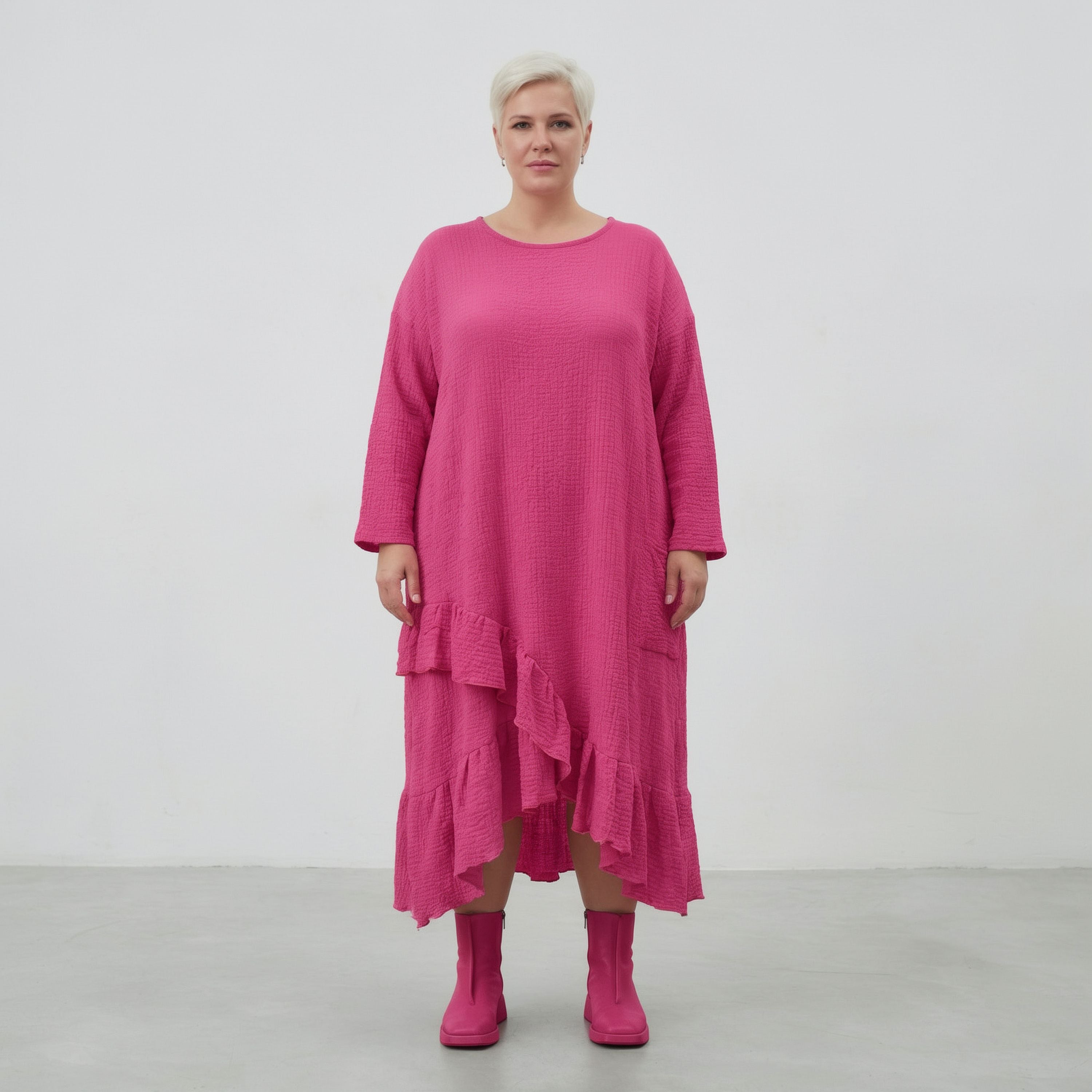 AKH Fashion 7024 Dress, Fuchsia