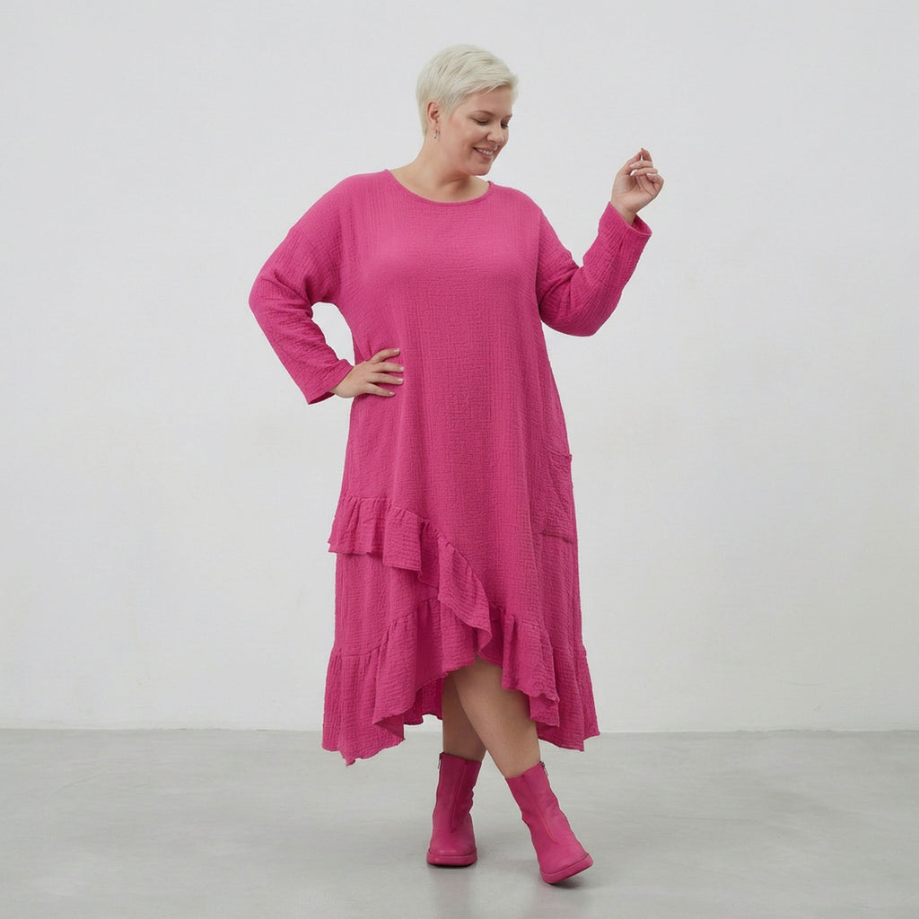 AKH Fashion 7024 Dress, Fuchsia
