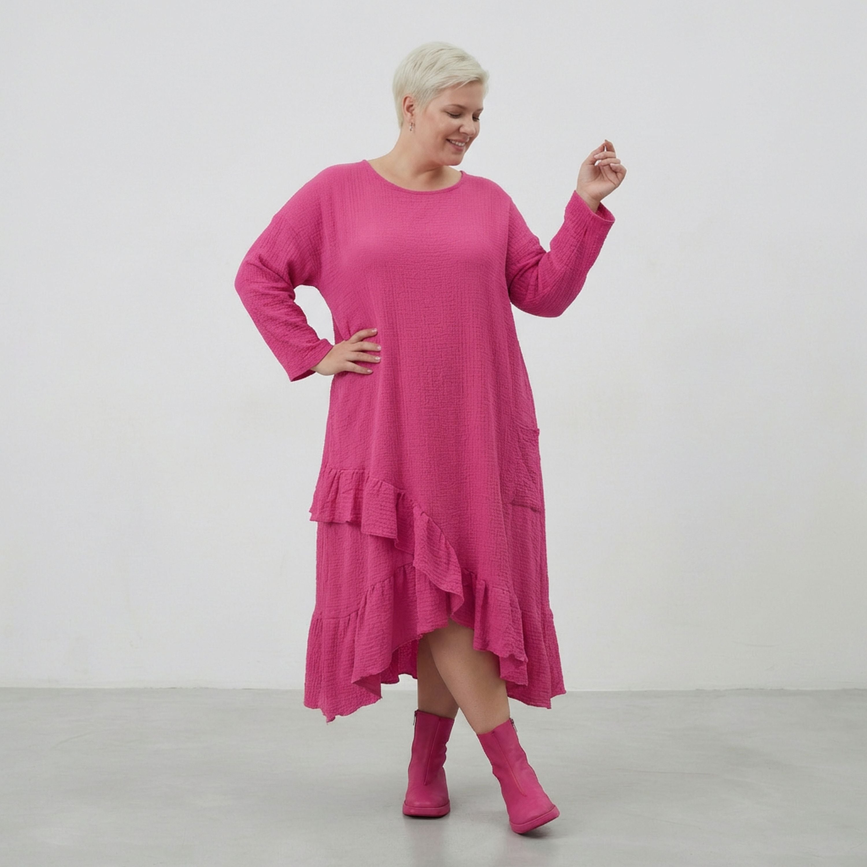 AKH Fashion 7024 Dress, Fuchsia