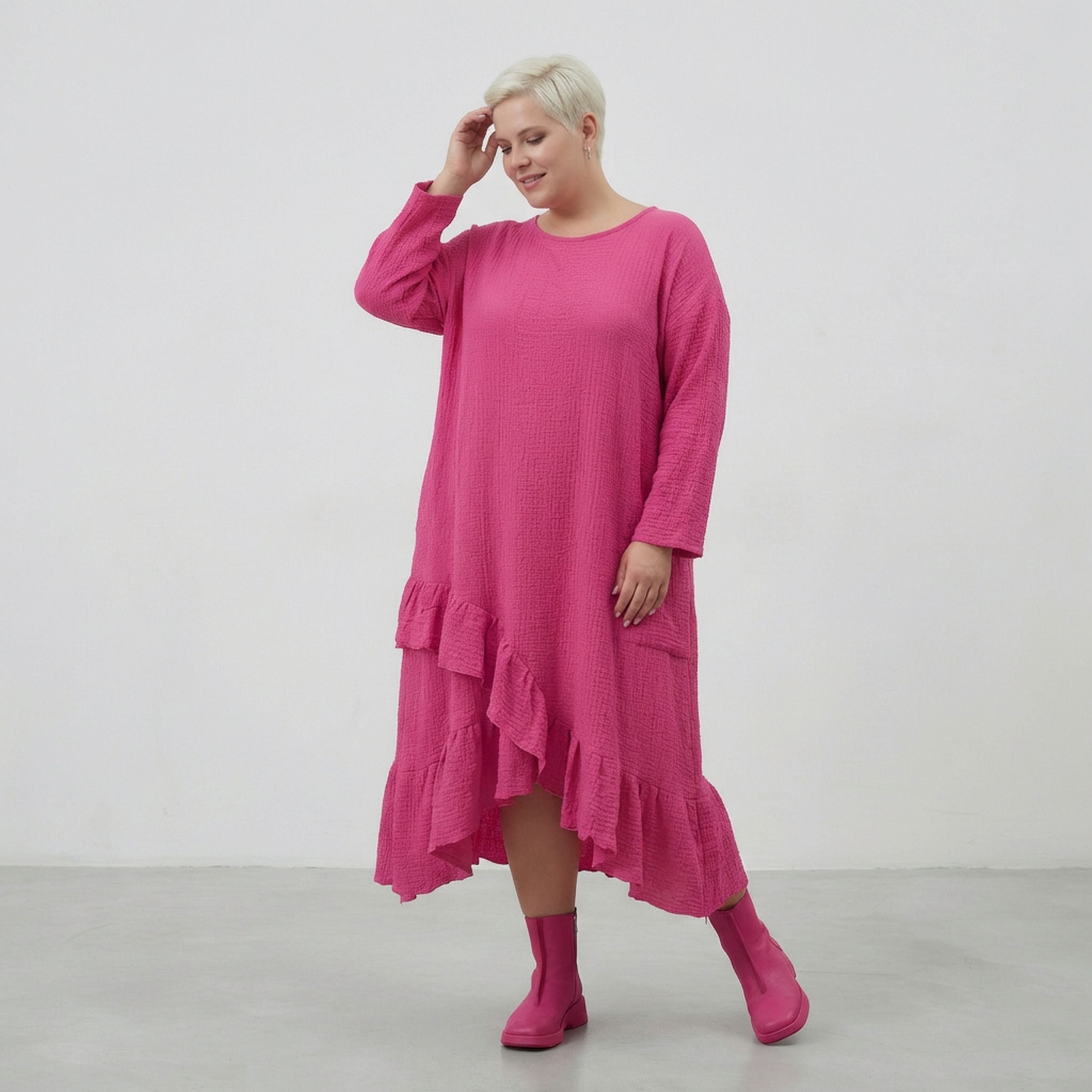 AKH Fashion 7024 Dress, Fuchsia