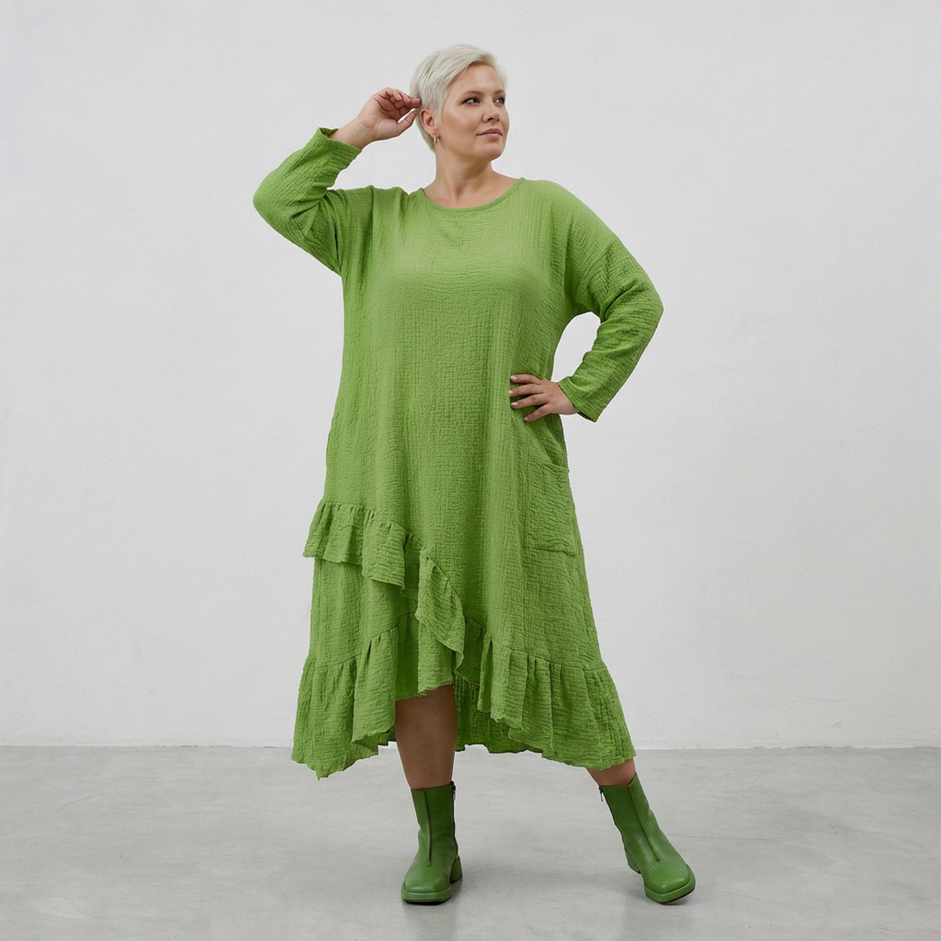 AKH Fashion 7024 Dress, Green