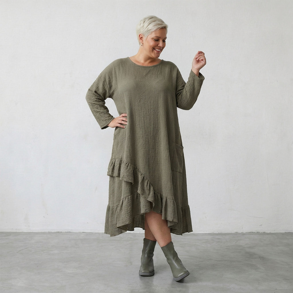 AKH Fashion 7024 Dress, Khaki