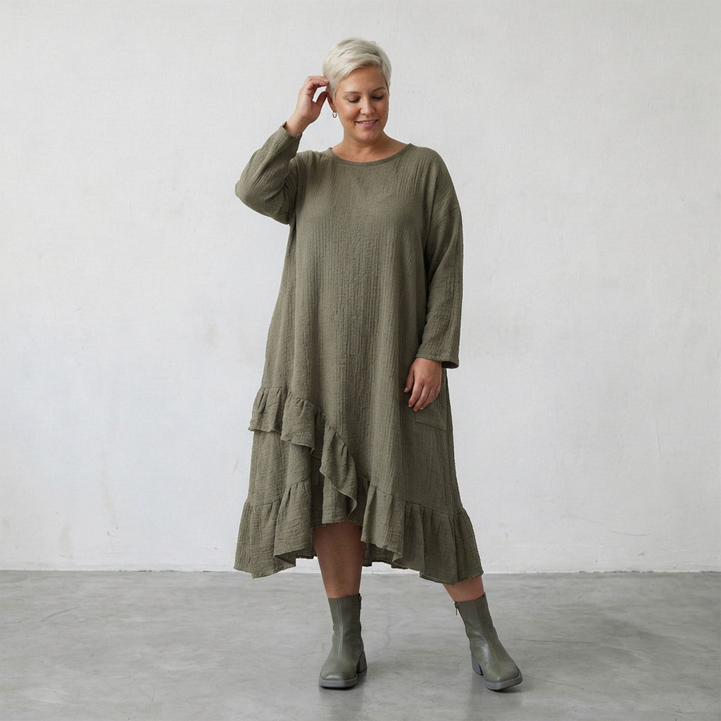 AKH Fashion 7024 Dress, Khaki