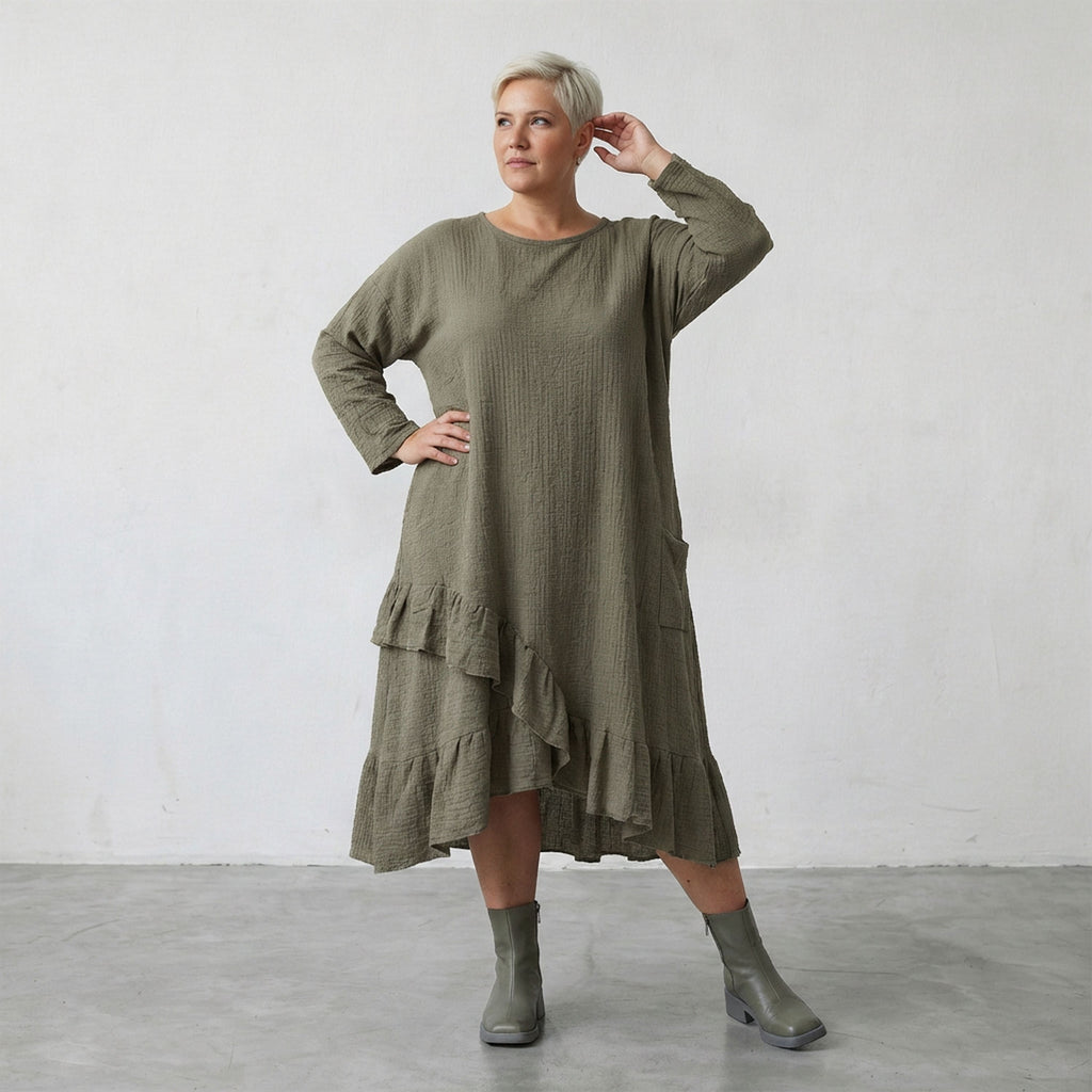AKH Fashion 7024 Dress, Khaki