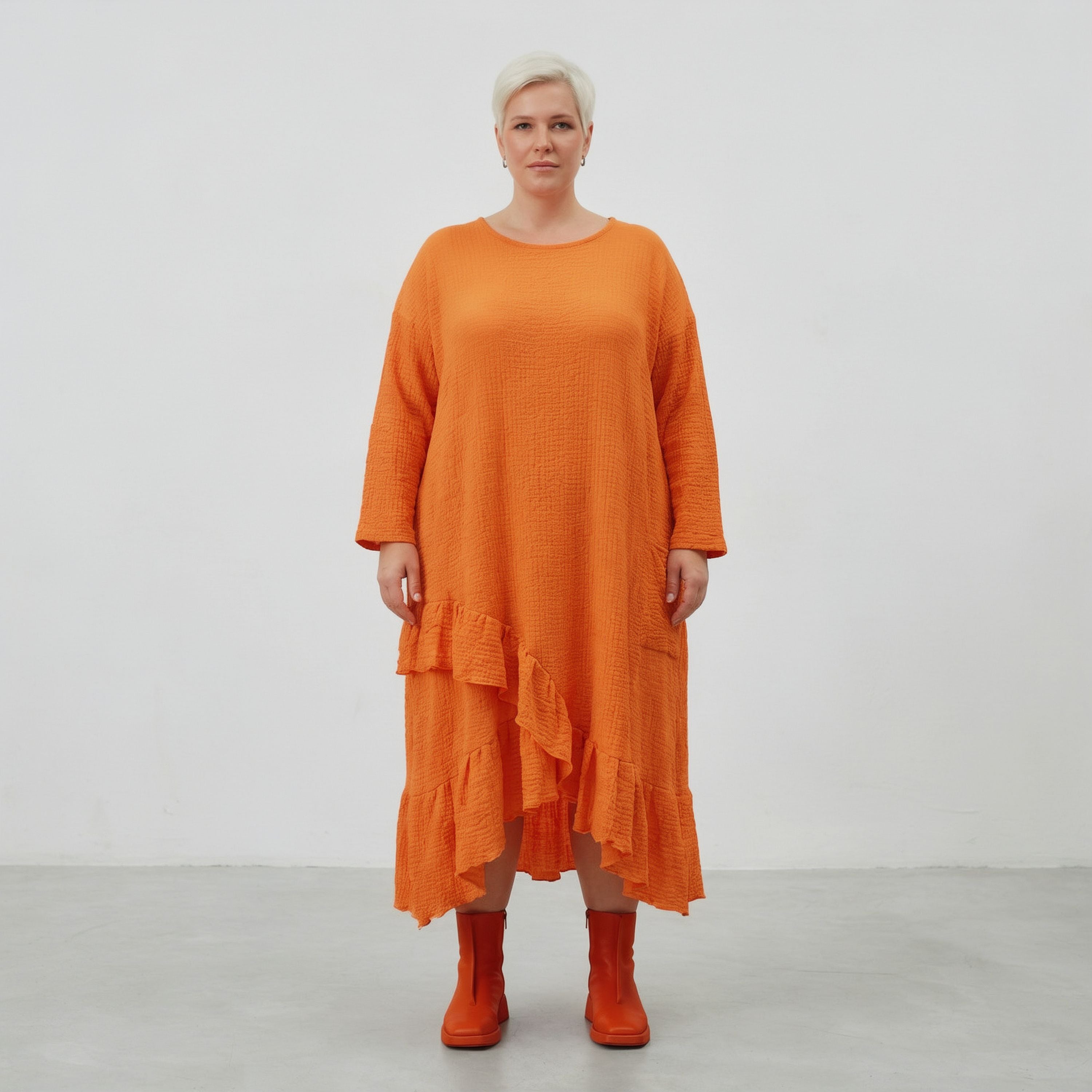 AKH Fashion 7024 Dress, Orange