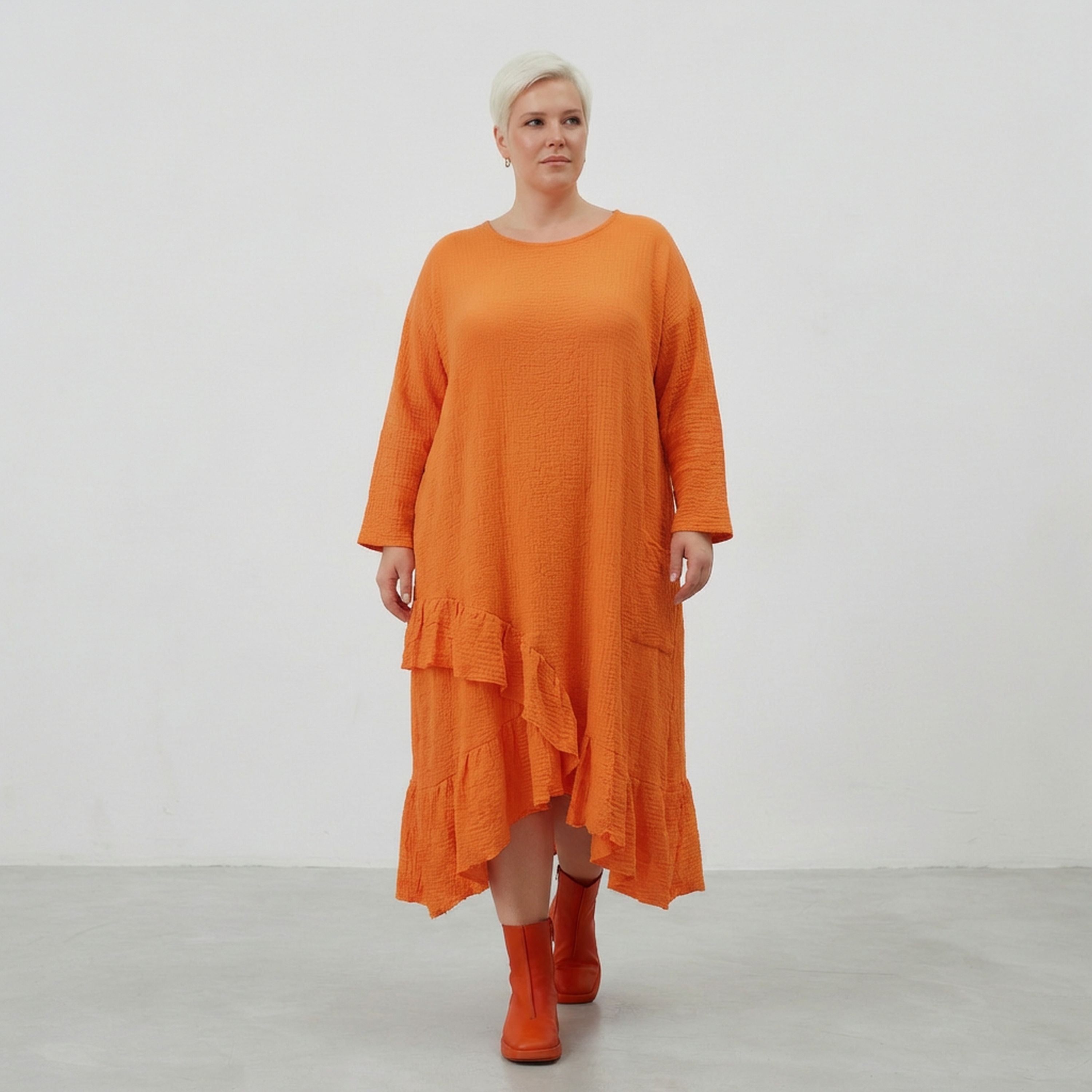 AKH Fashion 7024 Dress, Orange