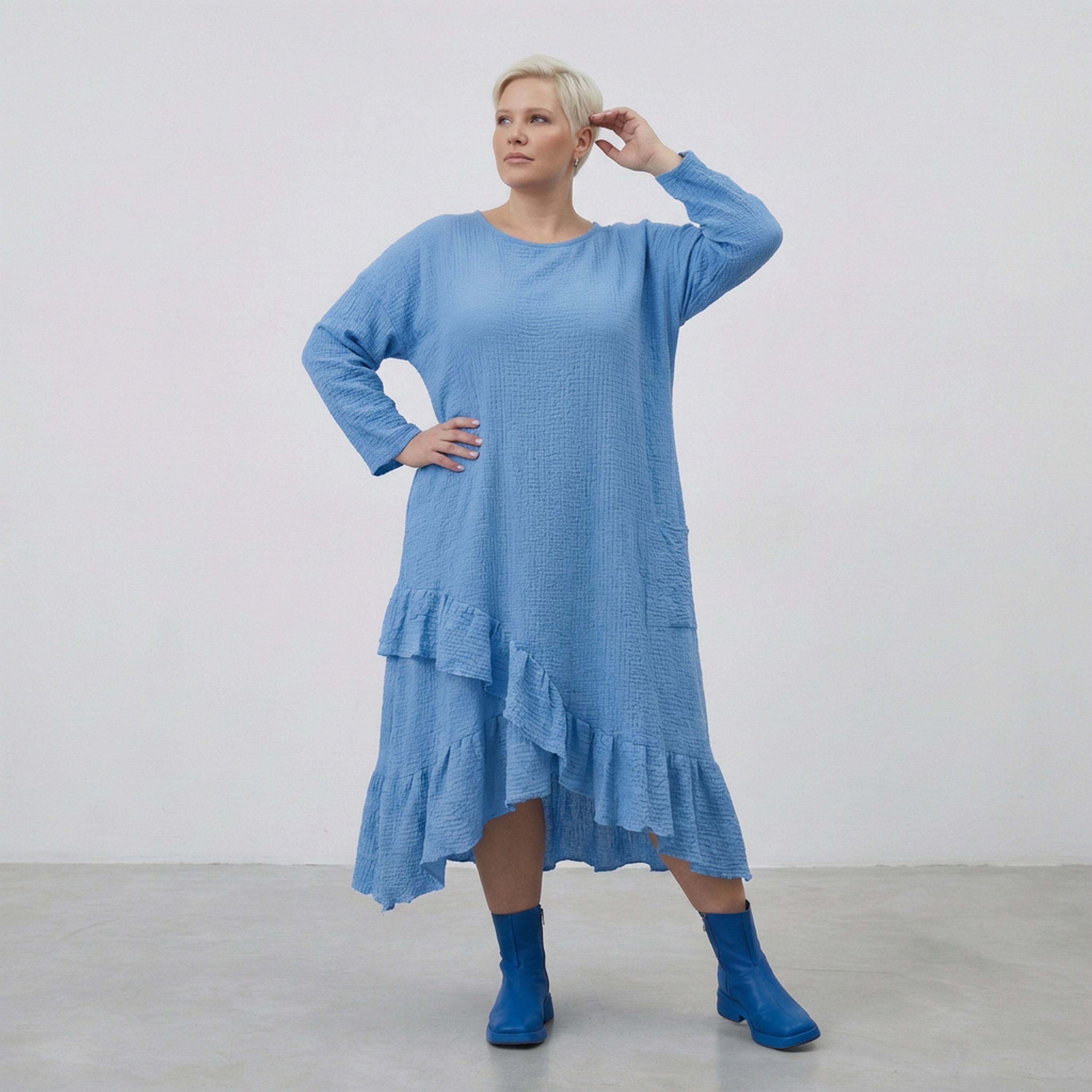 AKH Fashion 7024 Dress, Turquoise