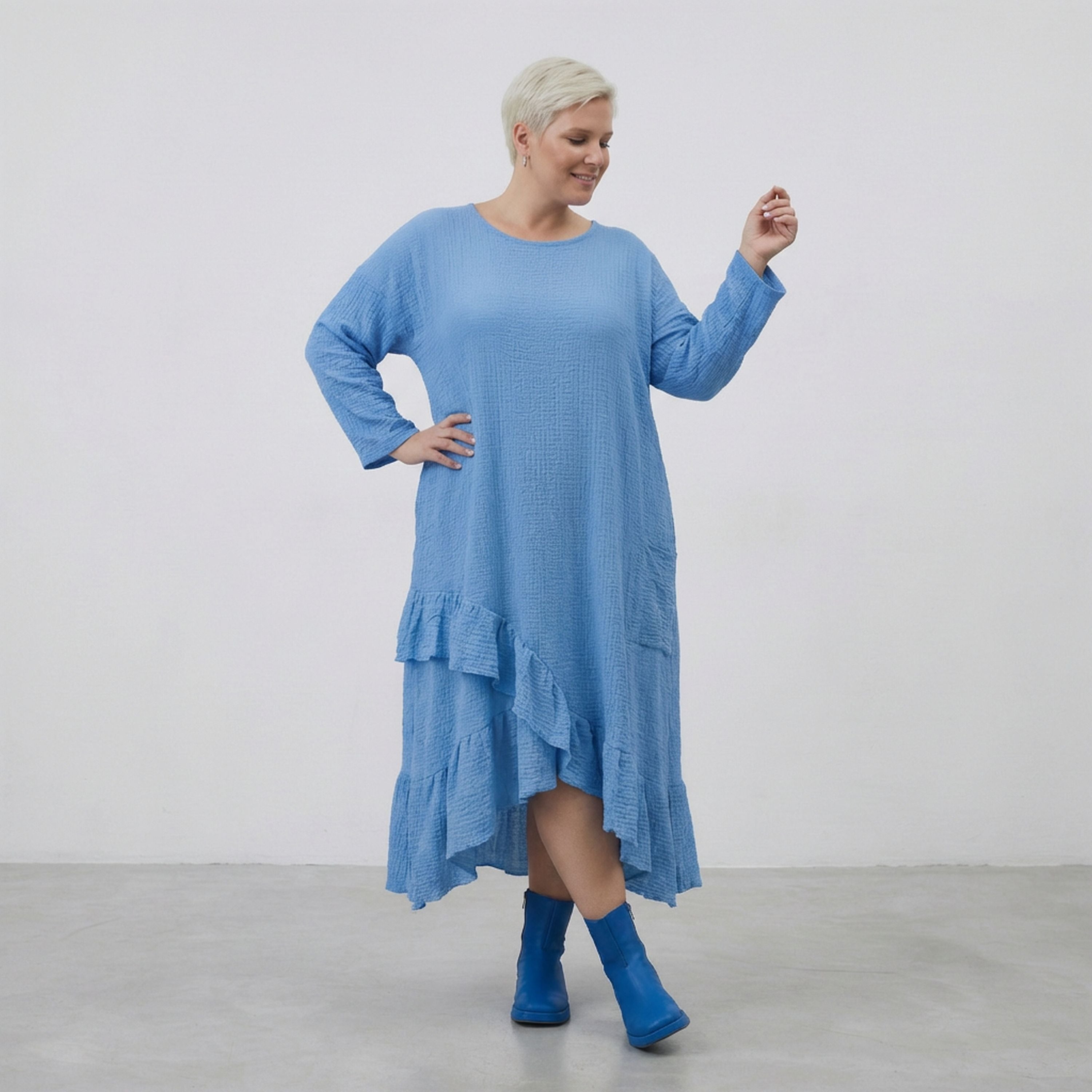 AKH Fashion 7024 Dress, Turquoise