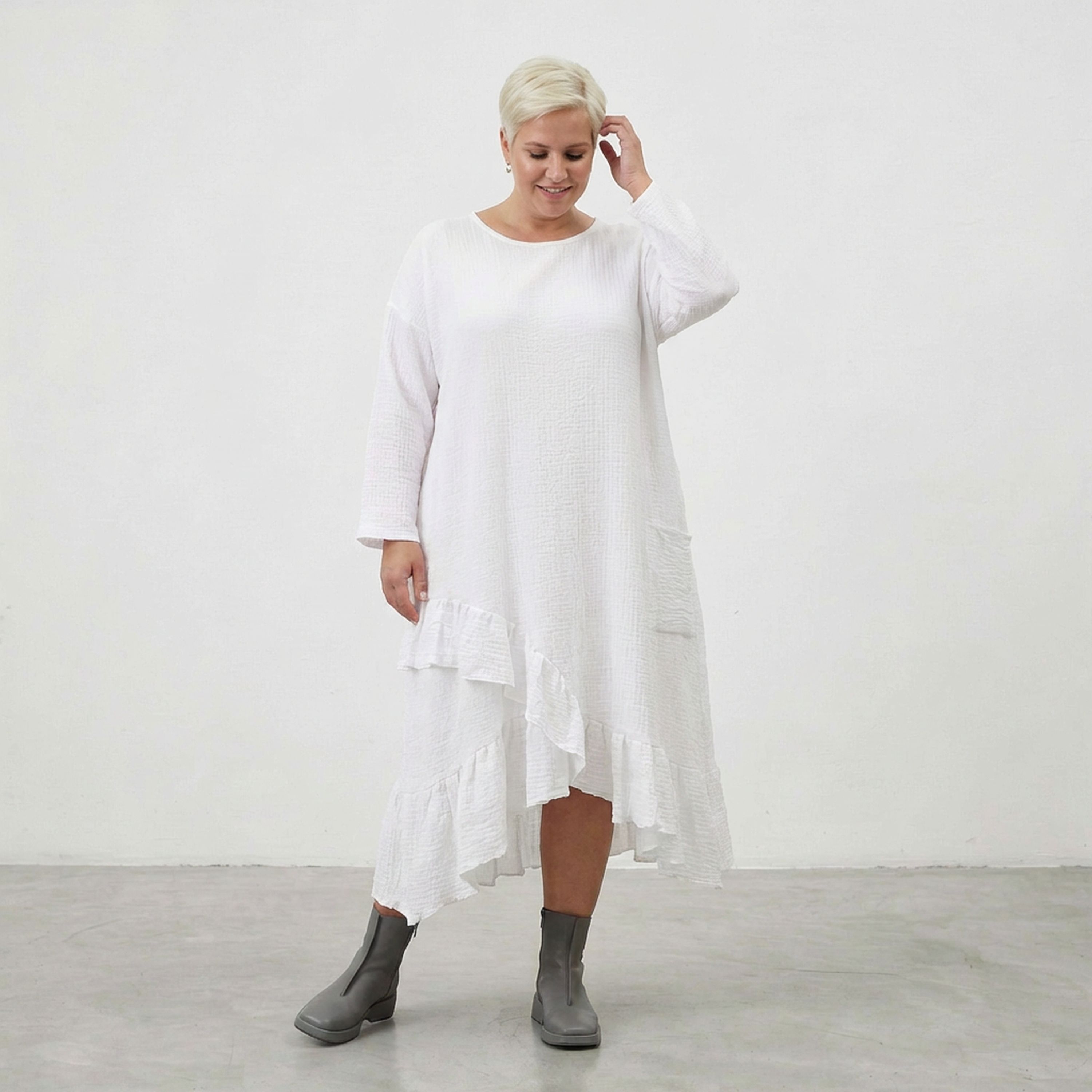 AKH Fashion 7024 Dress, White