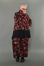 AKH Fashion · Hose · Jacquelle · 7074 · Schwarz/Rot/Weiß