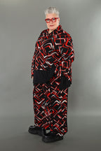 AKH Fashion · Hose · Jacquelle · 7074 · Schwarz/Rot/Weiß