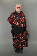 AKH Fashion · Hose · Jacquelle · 7074 · Schwarz/Rot/Weiß