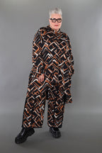 AKH Fashion · Hose · Jacquelle · 7074 · Schwarz/Cognac/Weiß