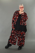 AKH Fashion · Hose · Jacquelle · 7074 · Schwarz/Rot/Weiß