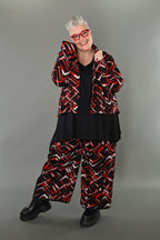 AKH Fashion · Hose · Jacquelle · 7074 · Schwarz/Rot/Weiß