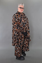 AKH Fashion · Hose · Jacquelle · 7074 · Schwarz/Cognac/Weiß