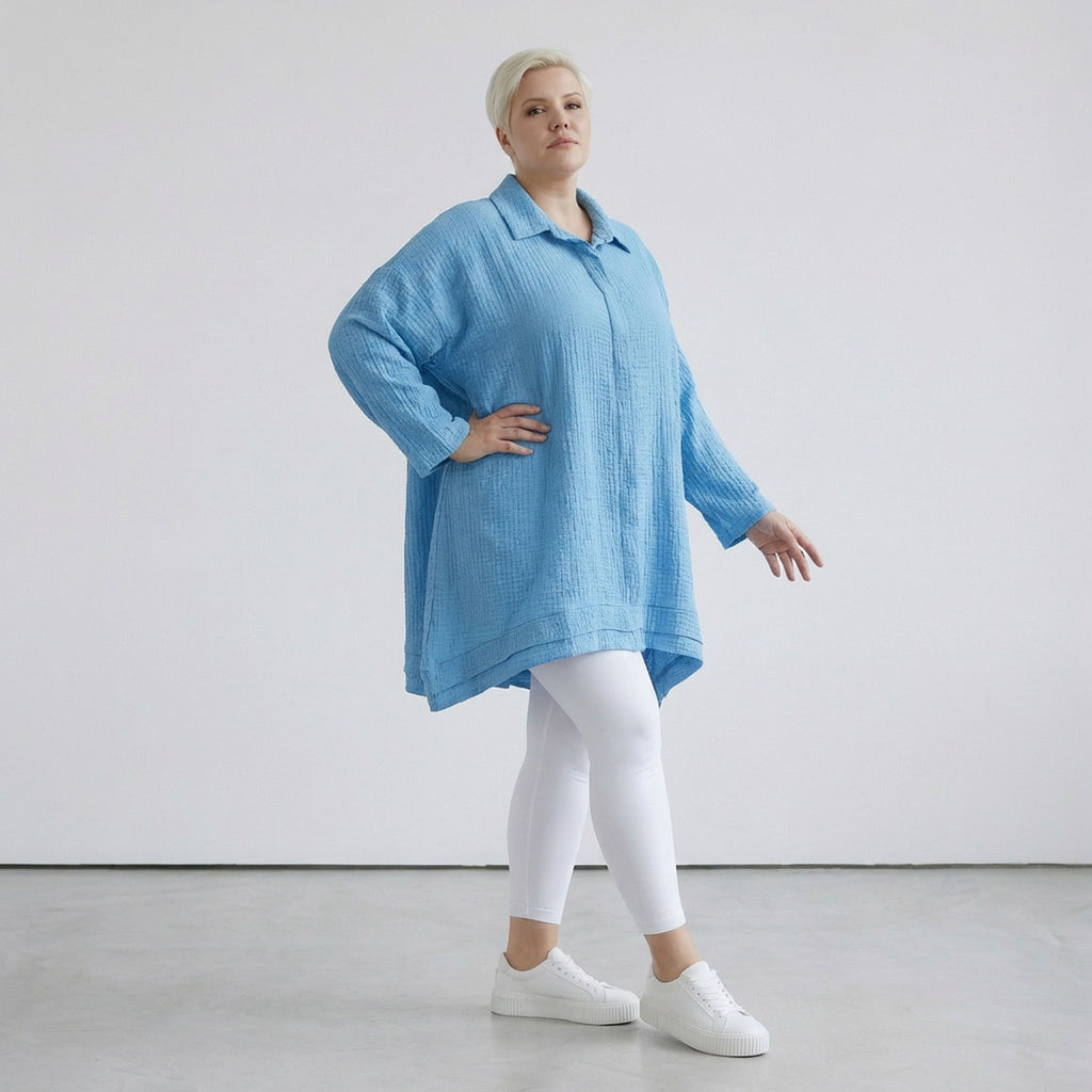 AKH Fashion 7110 Blouse, Turquoise